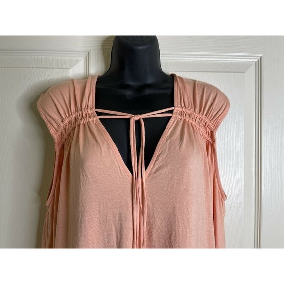 Free People Top Womens Size S NWT Sleeveless Peach Orange Rayon Soft Flowing - Picture 2 of 8